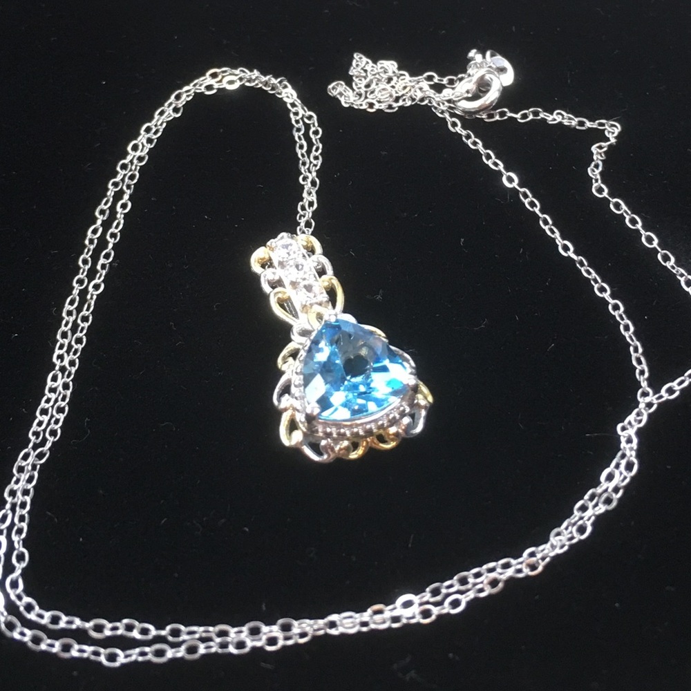 💎Electric Blue Topaz Pendant💎 - Picture 3 of 8